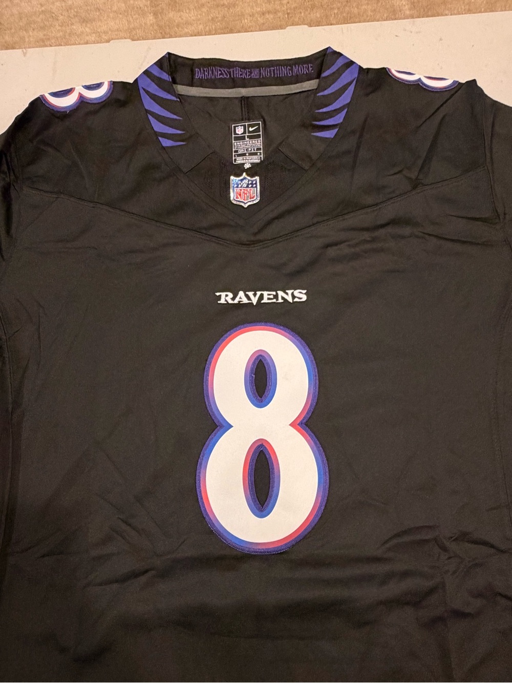 Nike Baltimore Ravens Black #8 Football Jersey with Purple Accents
